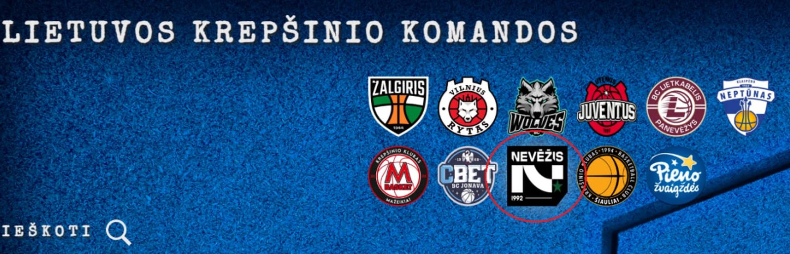 Internetinio puslapio komandos pasirinkimas