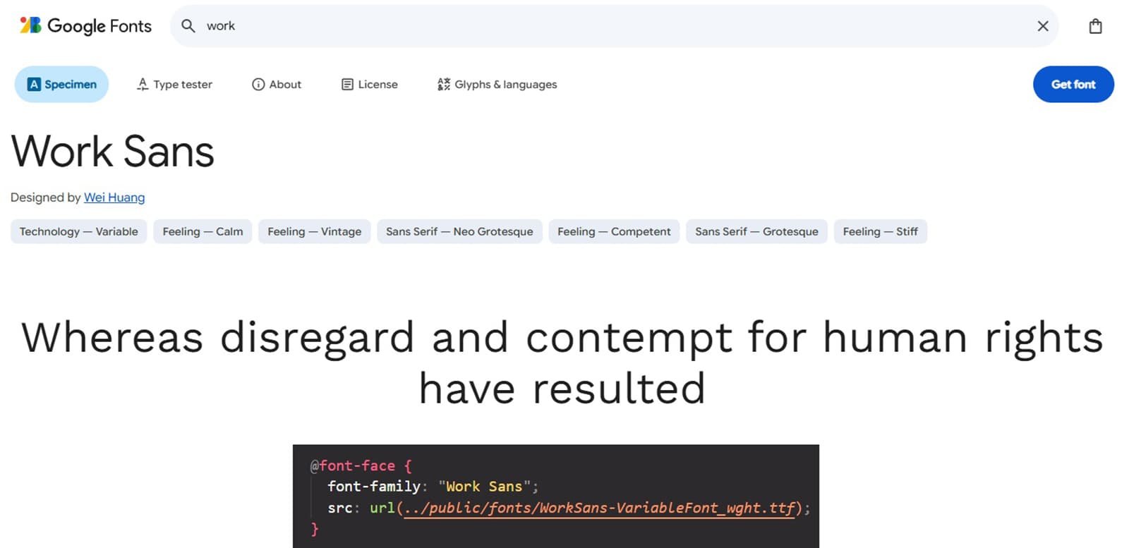 Sans-serif šriftas „Work Sans“