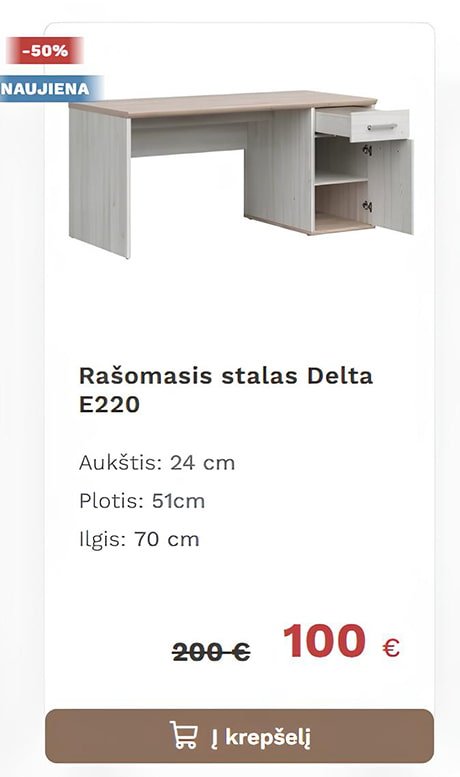 Elementų akcentavimo pavyzdys